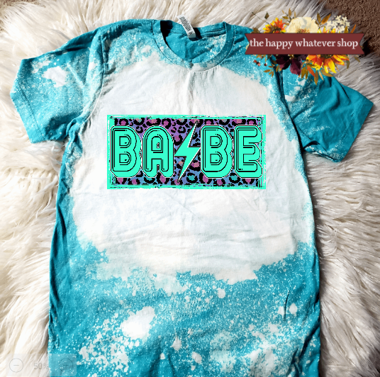 Babe Bleached dye bella canvas tee shirt