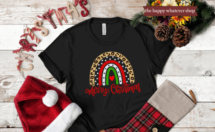 Rainbow Christmas Bella Canvas Tee shirt