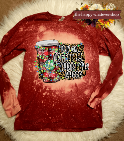 I run on coffee and christmas cheer bella canvas Tee Shirt